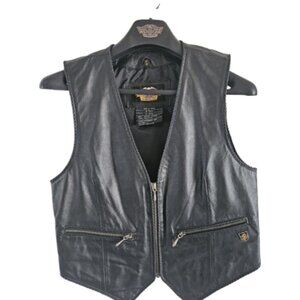 Harley-Davidson Women's Black Leather Jacket - Size Medium - Genuine Leather